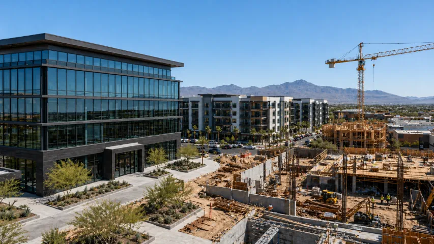Commercial and multifamily development project under construction in the Greater Phoenix Area