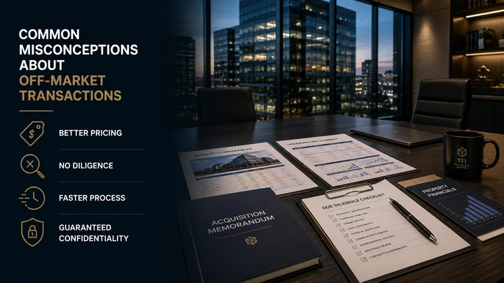 Common misconceptions about off-market commercial real estate pricing, diligence, speed, and confidentiality