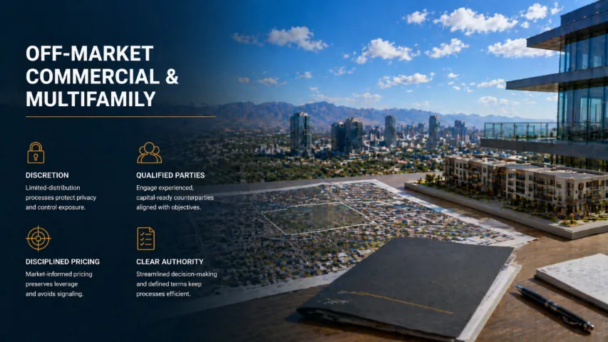 Confidential off-market commercial and multifamily real estate advisory in the Greater Phoenix Area
