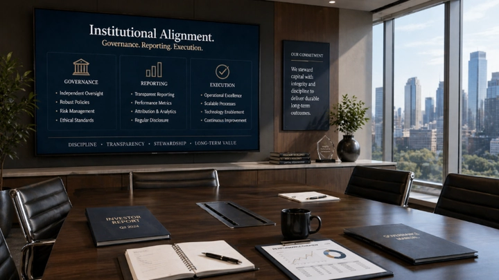Institutional real estate alignment review connecting mandate, governance, underwriting, reporting, and execution