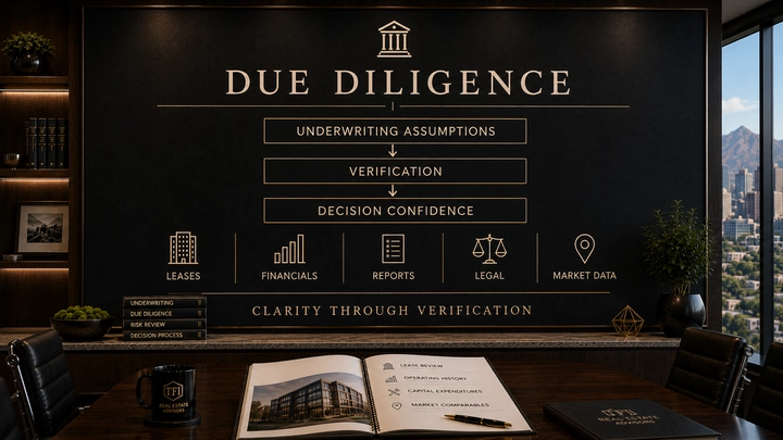 Real estate due diligence verifying underwriting assumptions before an investment decision