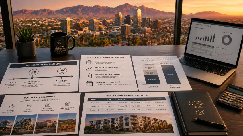 Investment property sale proceeds being evaluated for a 1031 exchange and replacement real estate purchase