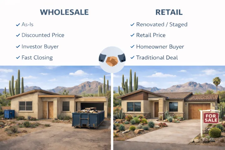 Comparison of wholesale pricing and traditional residential sale economics