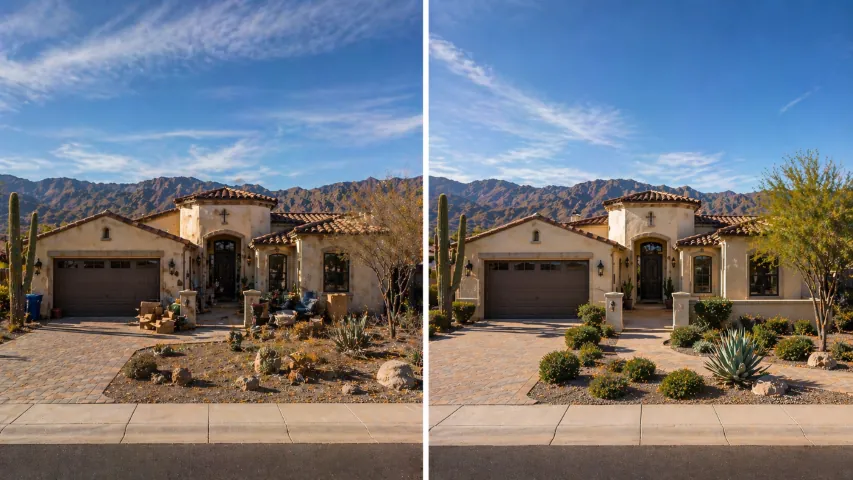 Heirs reviewing ownership and estate documents for an inherited Arizona home