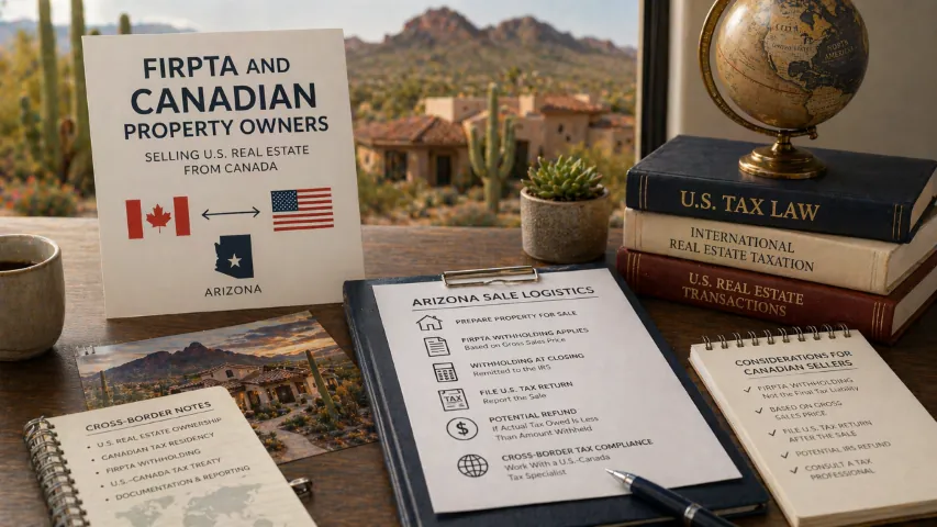 Canadian owner planning the sale of an Arizona seasonal residence