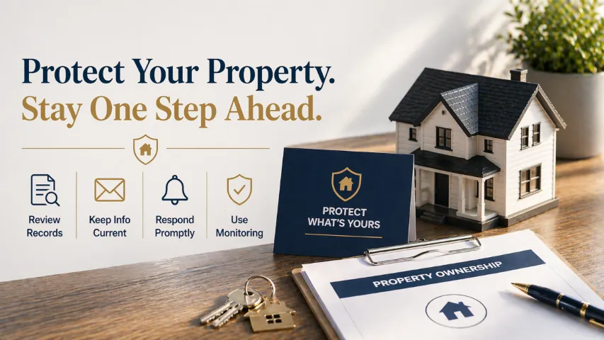 Arizona owner monitoring property records and maintaining current contact information