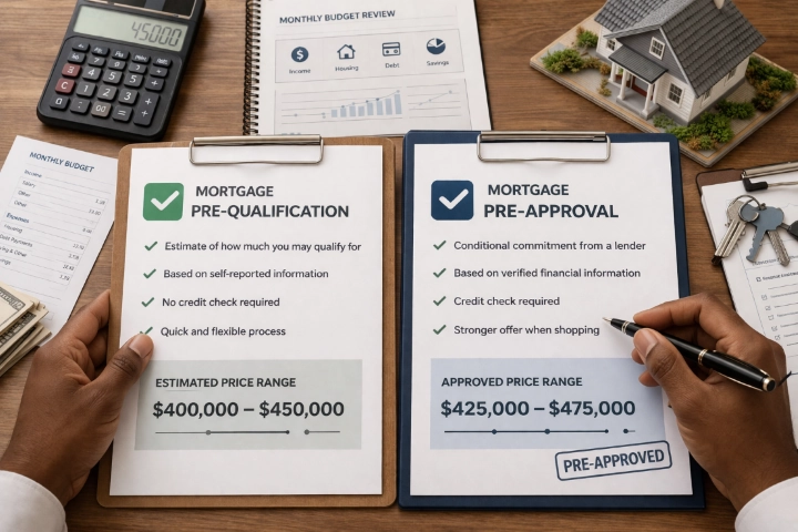 Comparison of mortgage prequalification and preapproval processes for an Arizona home buyer