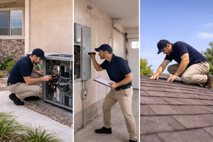 Home inspectors evaluating a Greater Phoenix Area property for a represented buyer