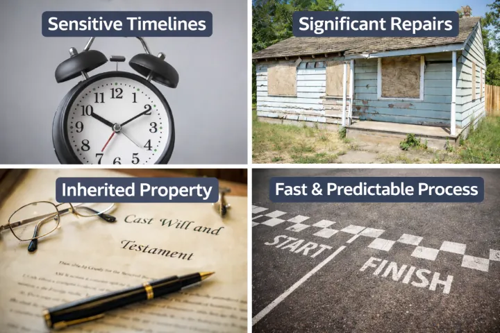 Property and timing factors considered when comparing a cash offer with other sale options