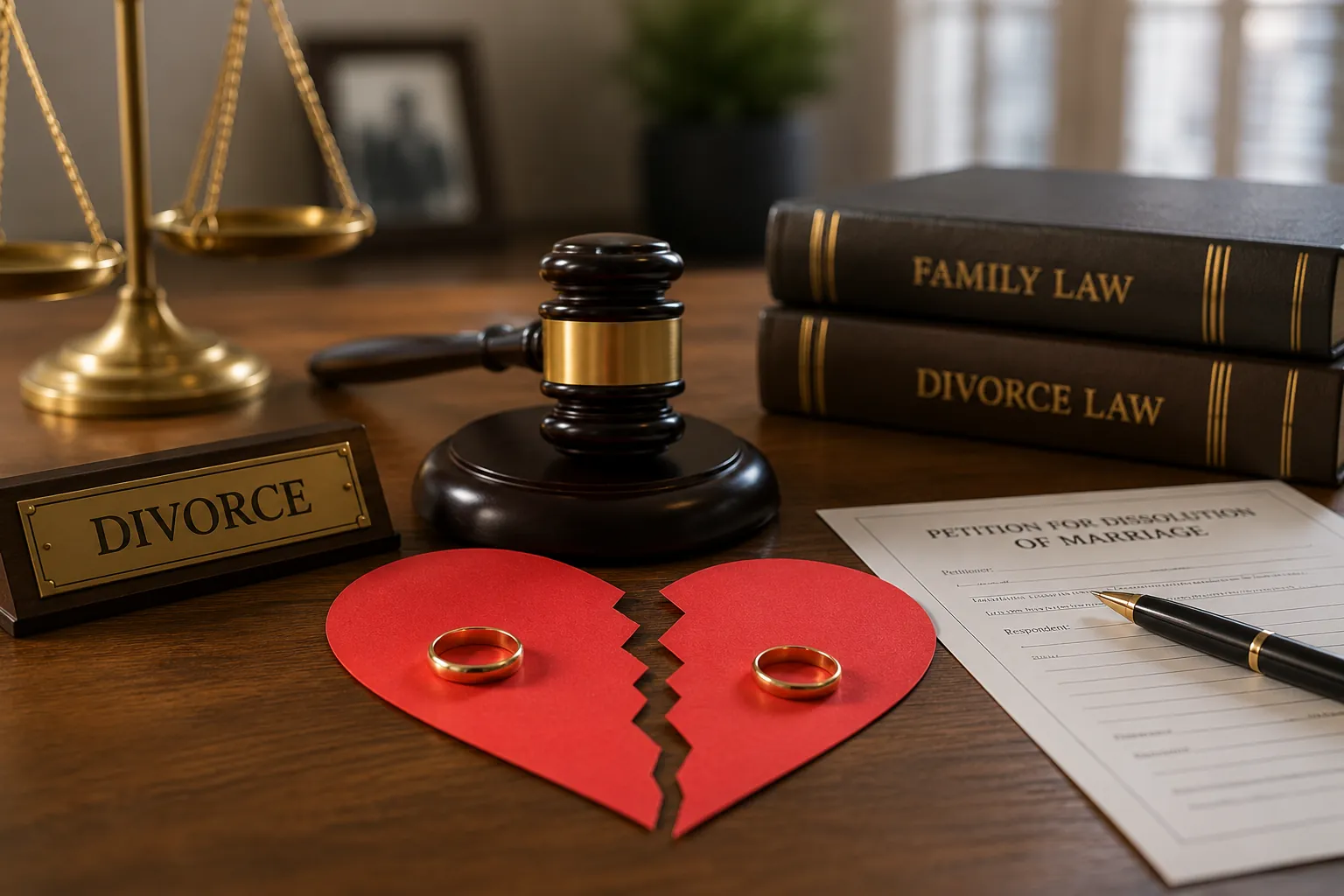 Divorcing homeowners and professional advisors reviewing a residential real estate plan