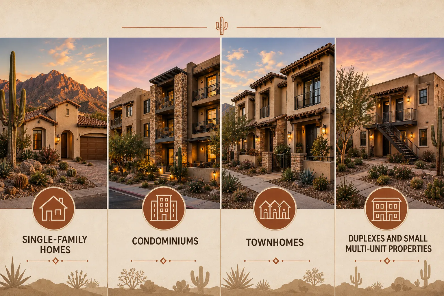 Single-family homes condominiums townhomes and small residential investment properties