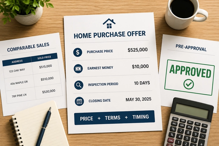 Home purchase offer compared with comparable sales and financing documentation