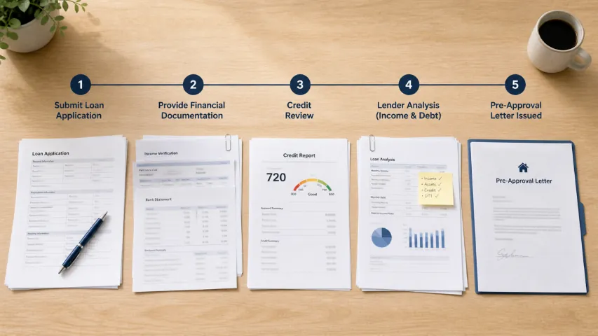 Mortgage application process from loan application through lender preapproval