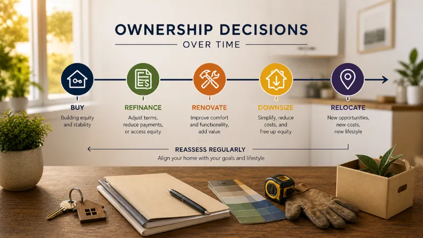 Homeownership planning materials for property taxes, annual budget, maintenance, and major repairs